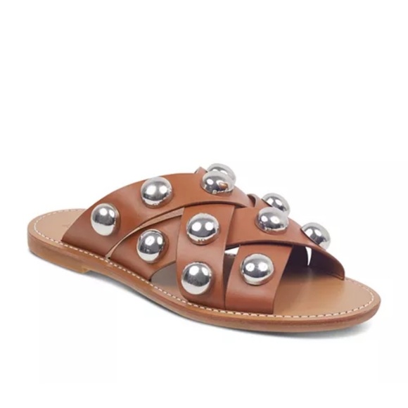 Marc Fisher Ltd Women's Raidan Stud Leather Sandals - Brown - Size 7 - Picture 2 of 5